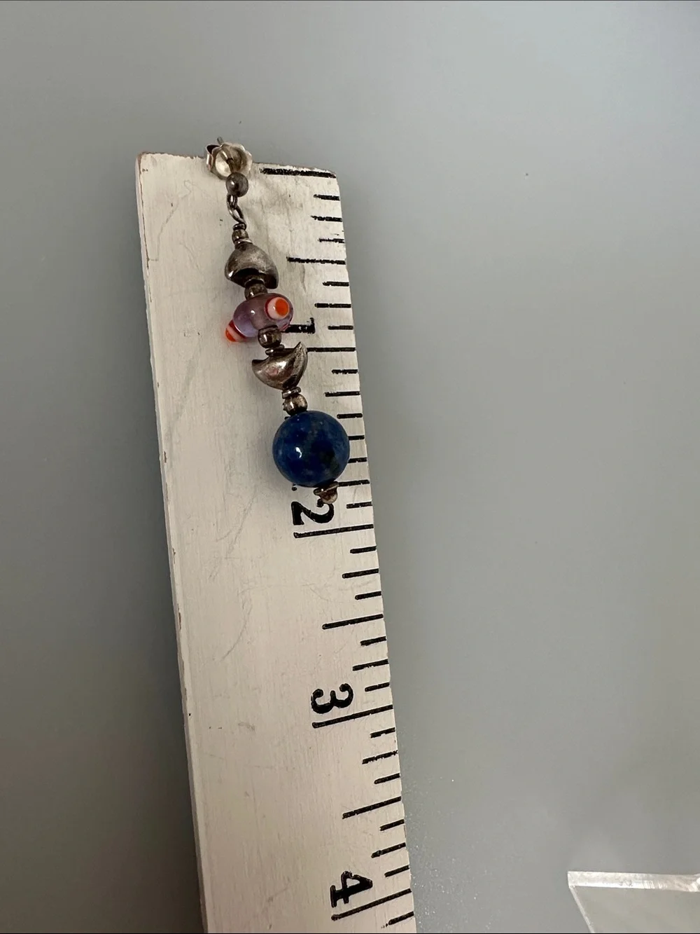 925 Sterling silver Lapis and murano Dangle Earrings